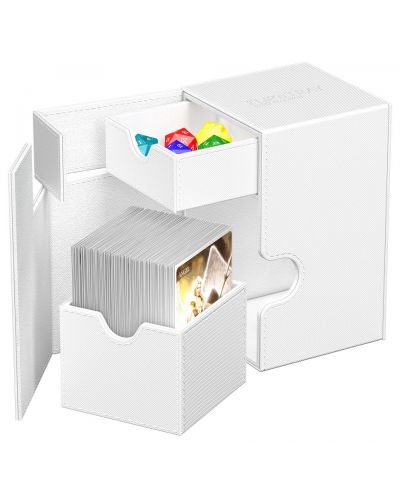 Cutie pentru carduri Ultimate Guard Flip`n`Tray XenoSkin - Monocolor White (100+ bucăți) - 3